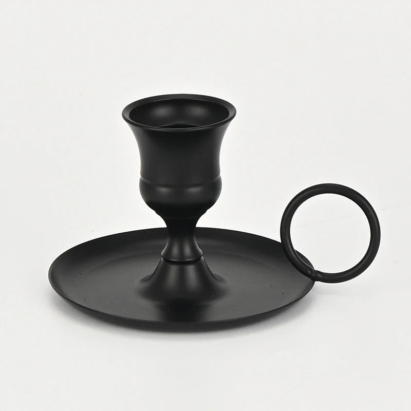 Sculpted Metal Candlestick Holder