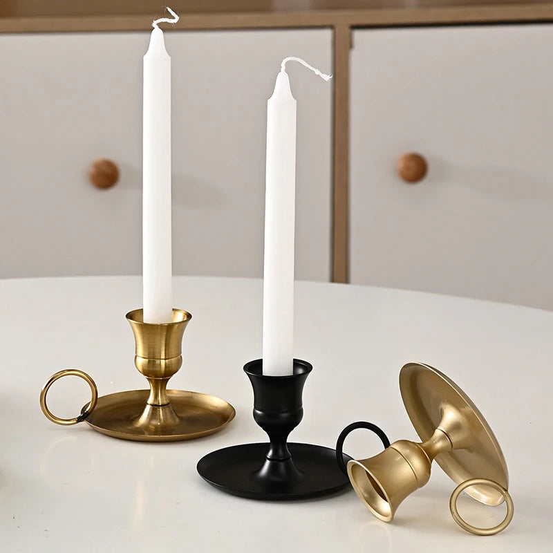 Sculpted Metal Candlestick Holder