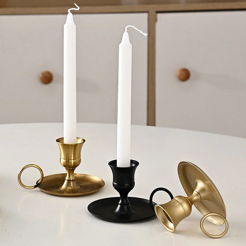 Sculpted Metal Candlestick Holder
