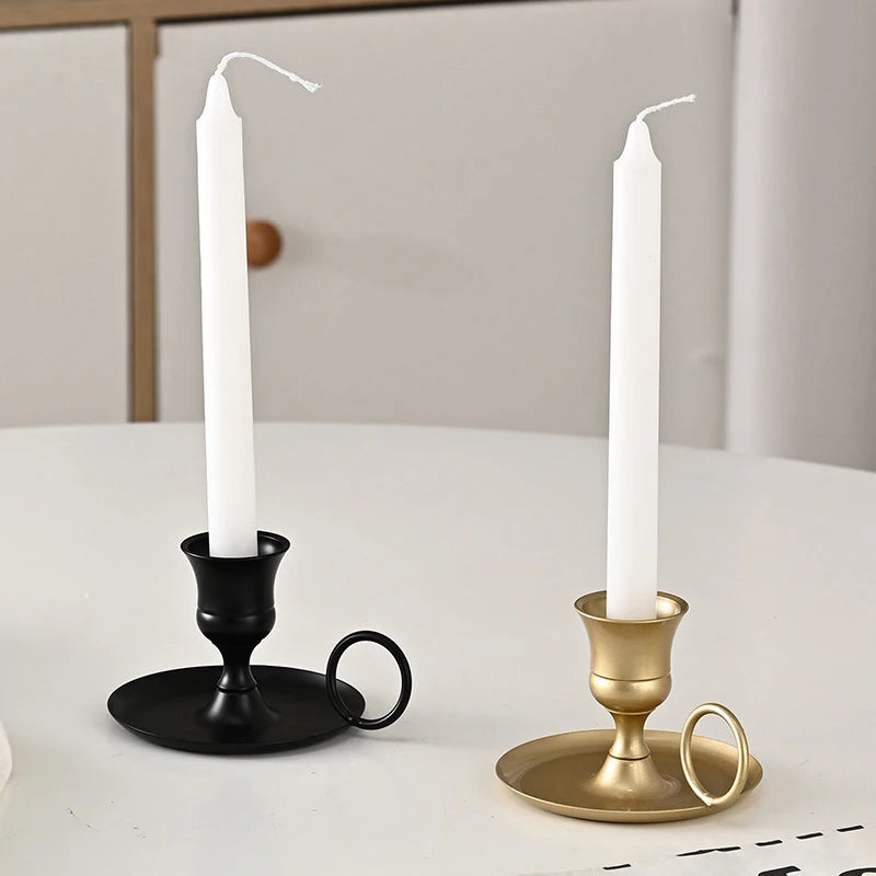 Sculpted Metal Candlestick Holder