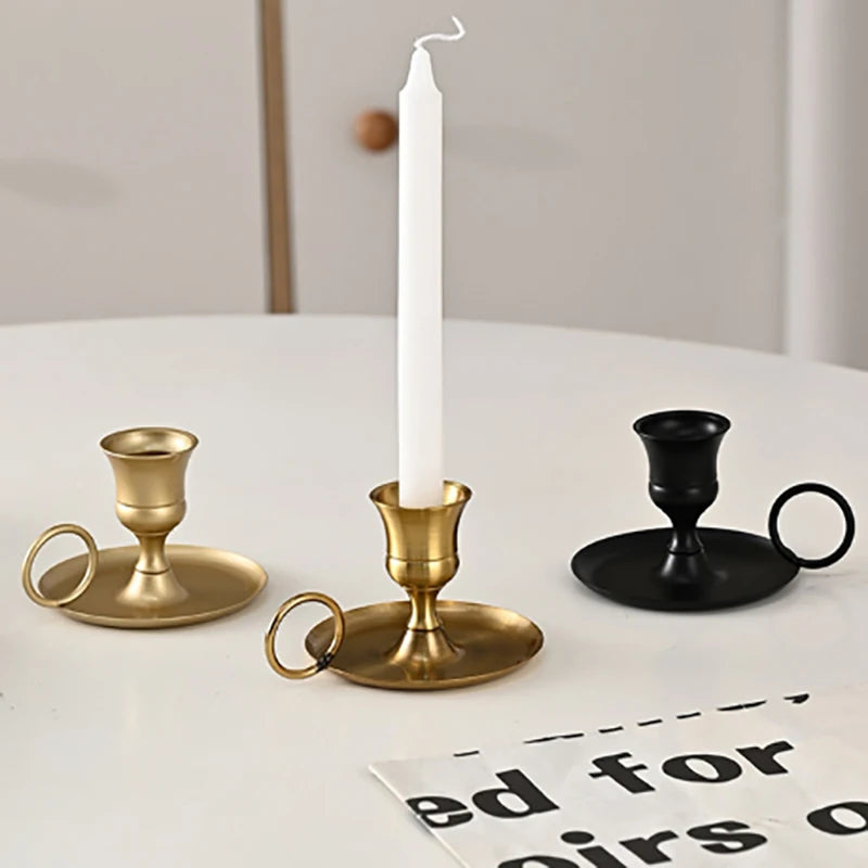 Sculpted Metal Candlestick Holder