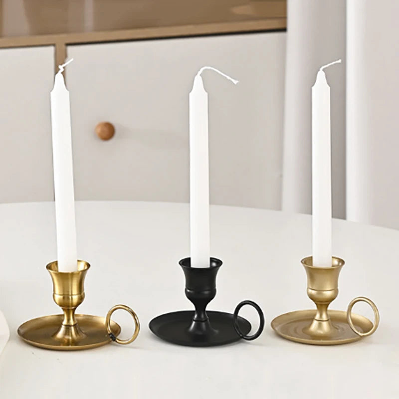 Sculpted Metal Candlestick Holder